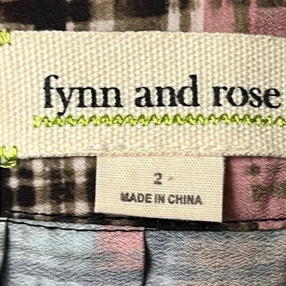 Womens Anthropologie Fynn and Rose Midi‎ skirt abstract print pleated pockets 2 - Picture 9 of 11